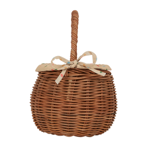 Olli Ella | Rattan Berry Basket with a polka dot lining called Gumdrop. Small Easter egg basket