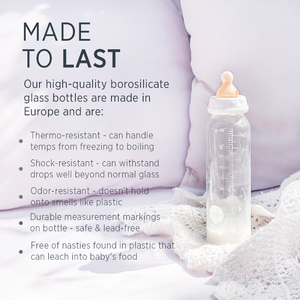 Hevea | Glass Baby Bottle | Standard Neck - 240ml / 8oz