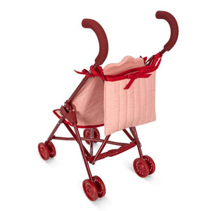 Konges Slojd  Pink Toy Pushchair  with Red Bows & Hearts 