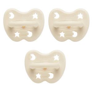 Hevea | Newborn Baby | Trial Dummy Pack - Milky White - Three Teat Mix - Orthodontic, Symmetrical and Round Teats Included in the Pack