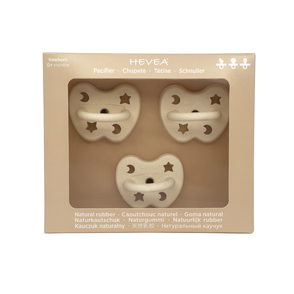 Hevea | Newborn Baby | Trial Dummy Pack - Milky White - Three Teat Mix - Orthodontic, Symmetrical and Round Teats Included in the Pack 