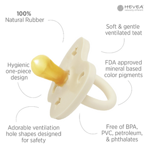 Hevea | Newborn Baby | Trial Dummy Pack - Pink Natural Rubber - Three Teat Mix - Orthodontic, Symmetrical and Round Teats Included in the Pack
