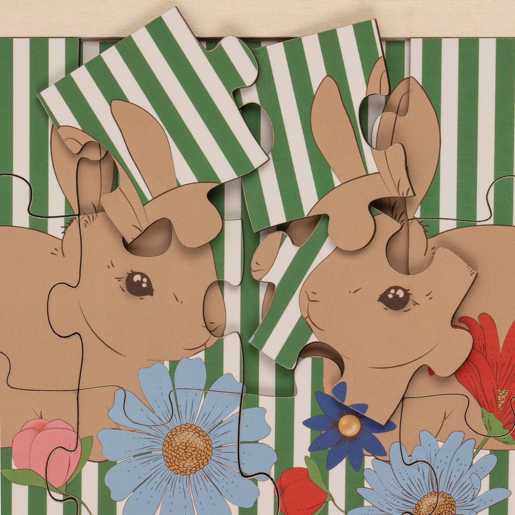 Konges Slojd | Bunny Rabbit | Wooden Puzzle | Toddler Puzzle