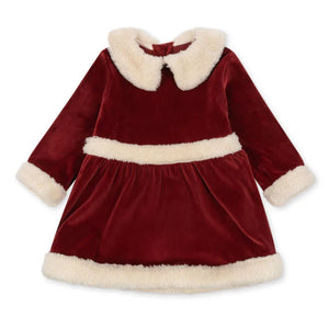 Konges Slojd | Recycled | Velvet Christmas Dress - Dahlia Red