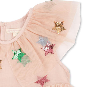 Konges Slojd Yvonne Dress  Pink Net with Multi Coloured Stars 