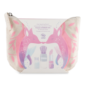 Namaki | Kids Organic Make Up Set - Sparkling Pink Set Contains: 100% natural origin mineral silver powder ( can be used on skin &amp; hair.)
1 refillable sparkling brush
1 Raspberry fragrance light pink nourishing lip balm
1 reusable organic cotton pouch