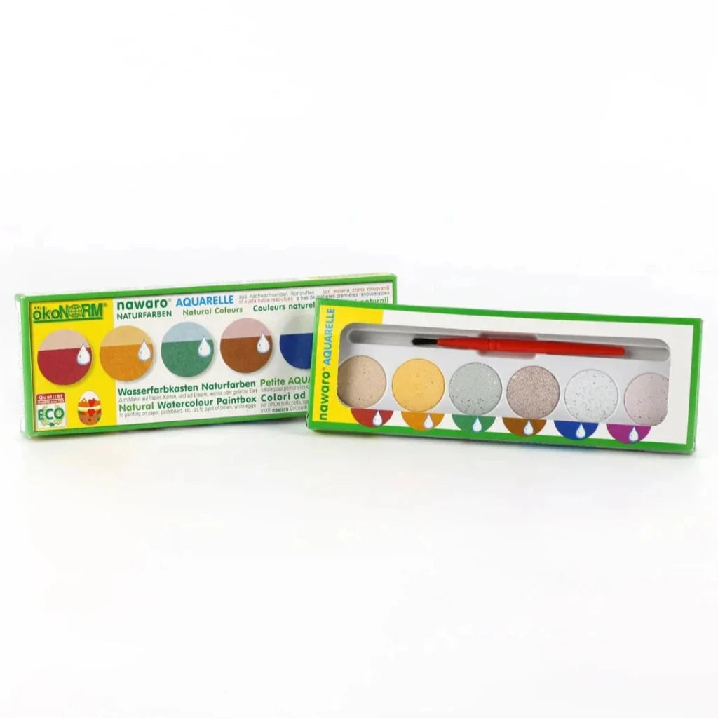 Set of 6 OkoNorm Natural Watercolour Paints Made from Natural Raw Materials 