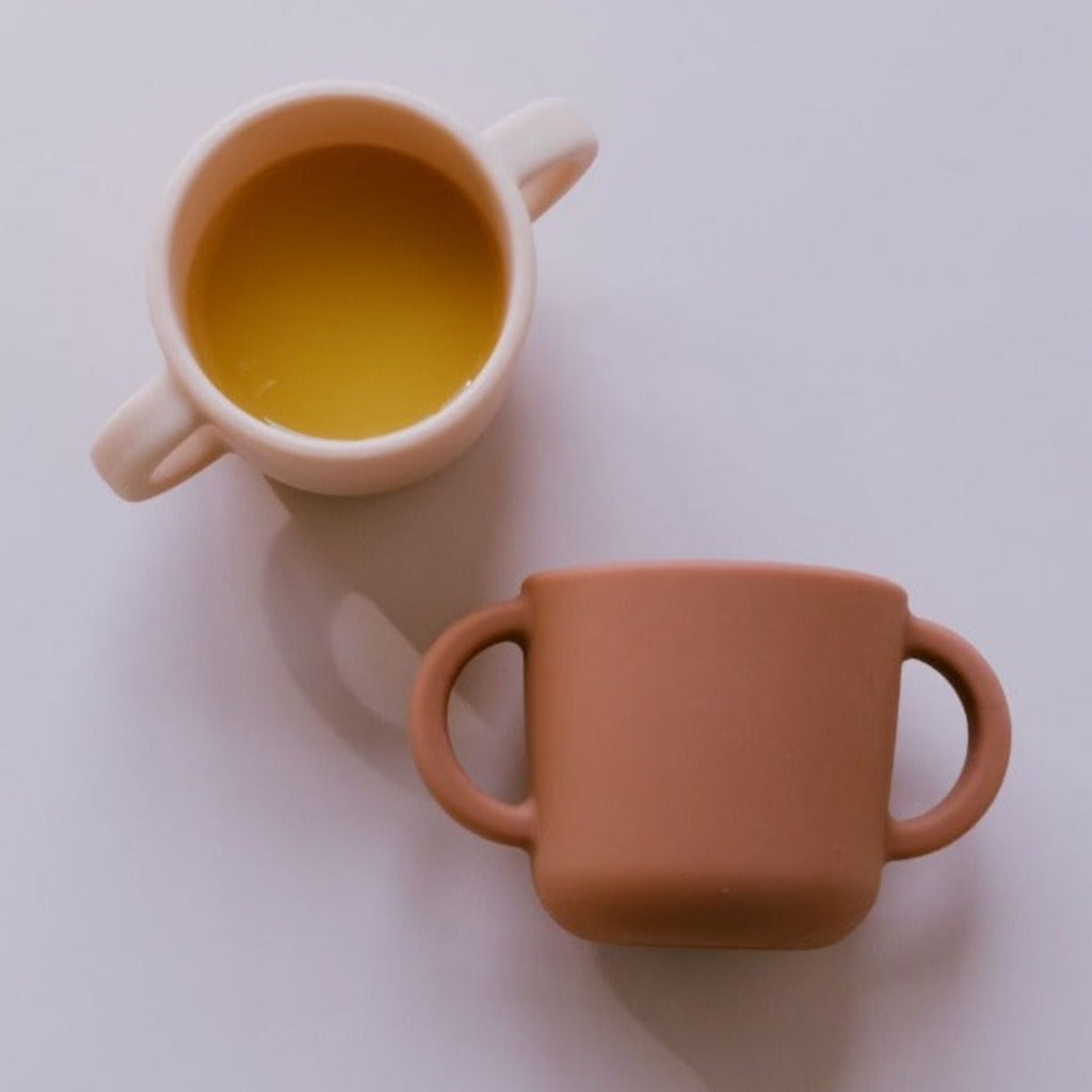 Ekobo Silicone | Training Sippy | Cup Set - Blush / Terracotta 