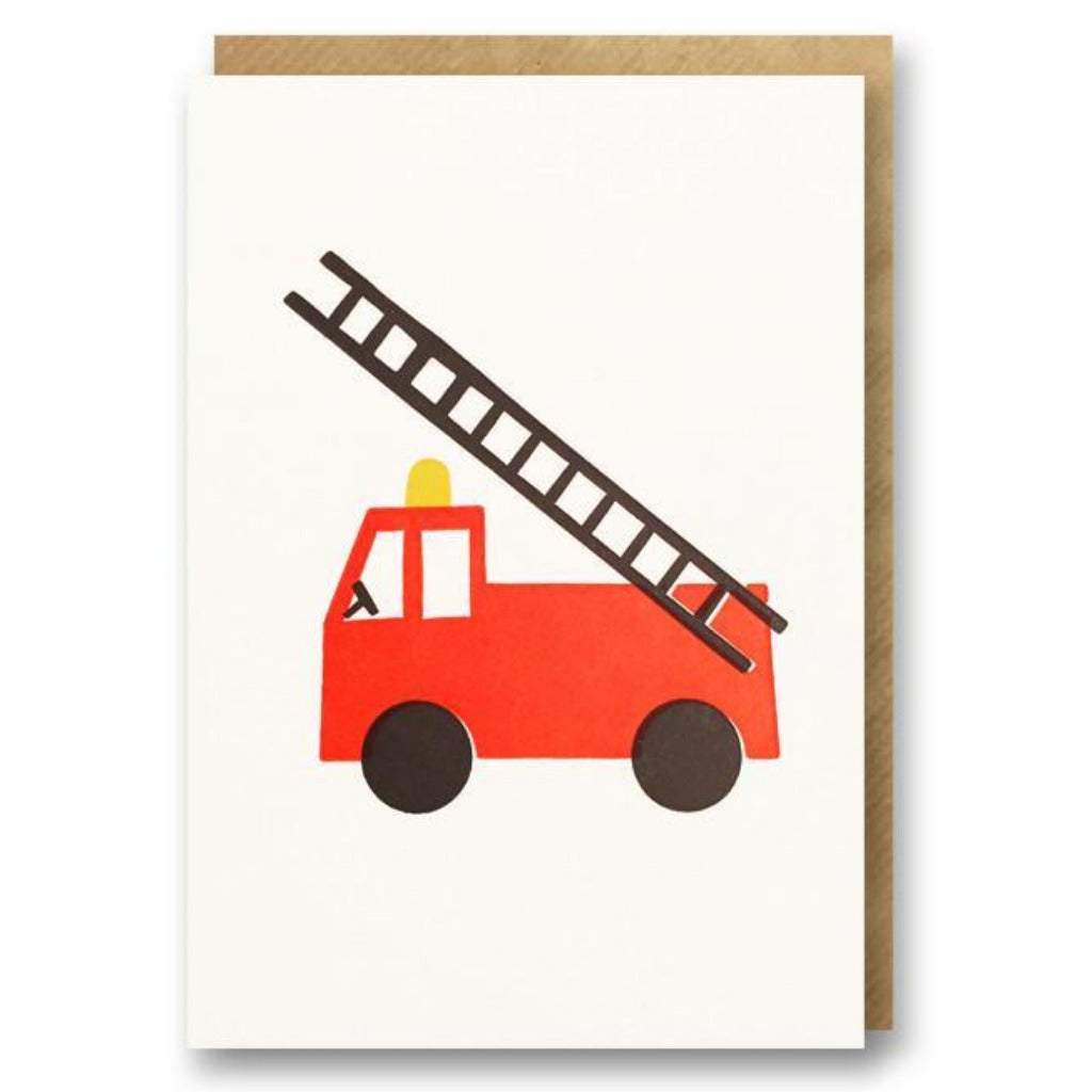 1973 Bits & Bobs Fire Engine Letterpress Mini Card