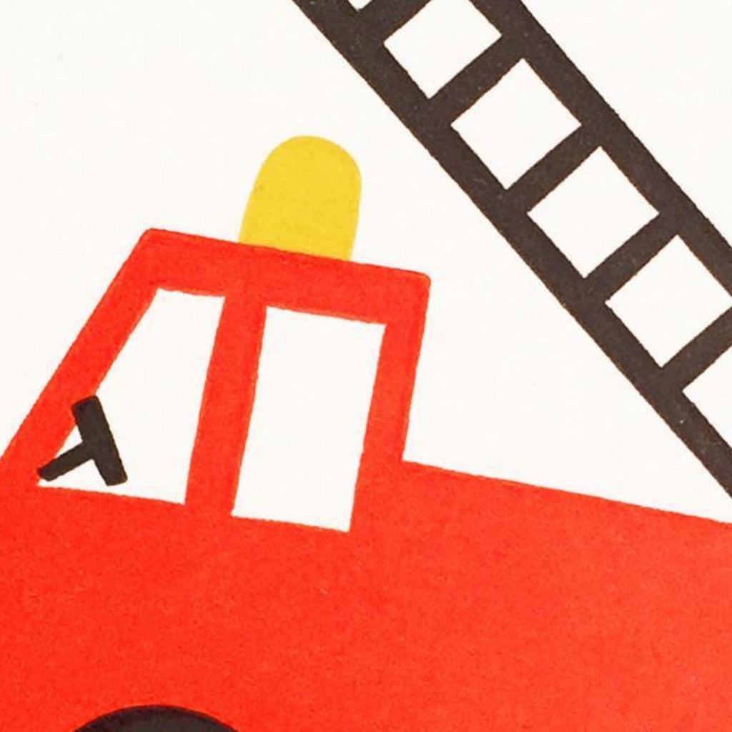 1973 Bits & Bobs Fire Engine Letterpress Mini Card
