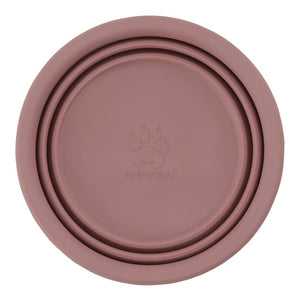 Hevea | Natural Rubber | Collapsible Dog Bowl | Eco Friendly & Sustainable in Old Rose Colourway