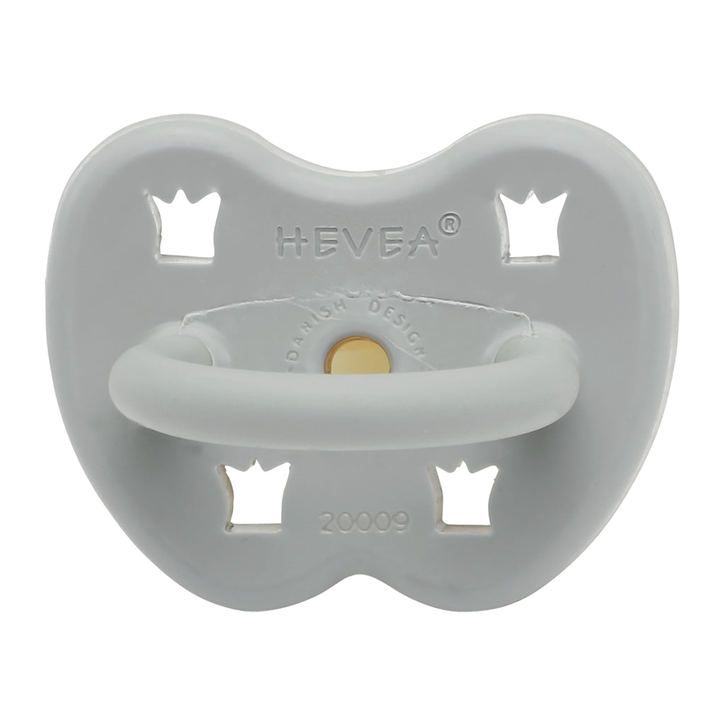 Hevea 3-36 months Orthodontic Teat Natural Rubber Dummy Plastic Free and in a Gorgeous Grey Colour 
