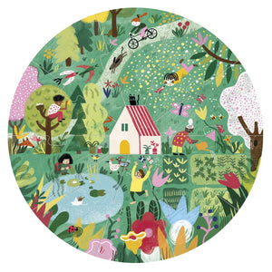 Londji | A Home for Nature 4 x circular Puzzles with a wooden house central piece