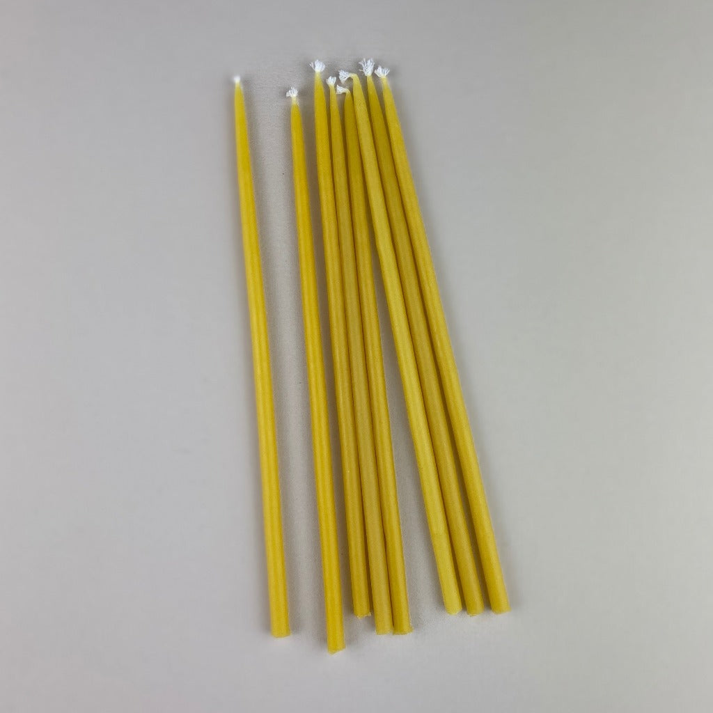 8 Tall Birthday Candles | 17 cm | Natural Beeswax | Meditation | Celebration