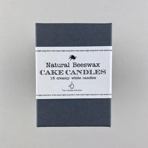18 Natural Beeswax Birthday Cake Candles in Milky White