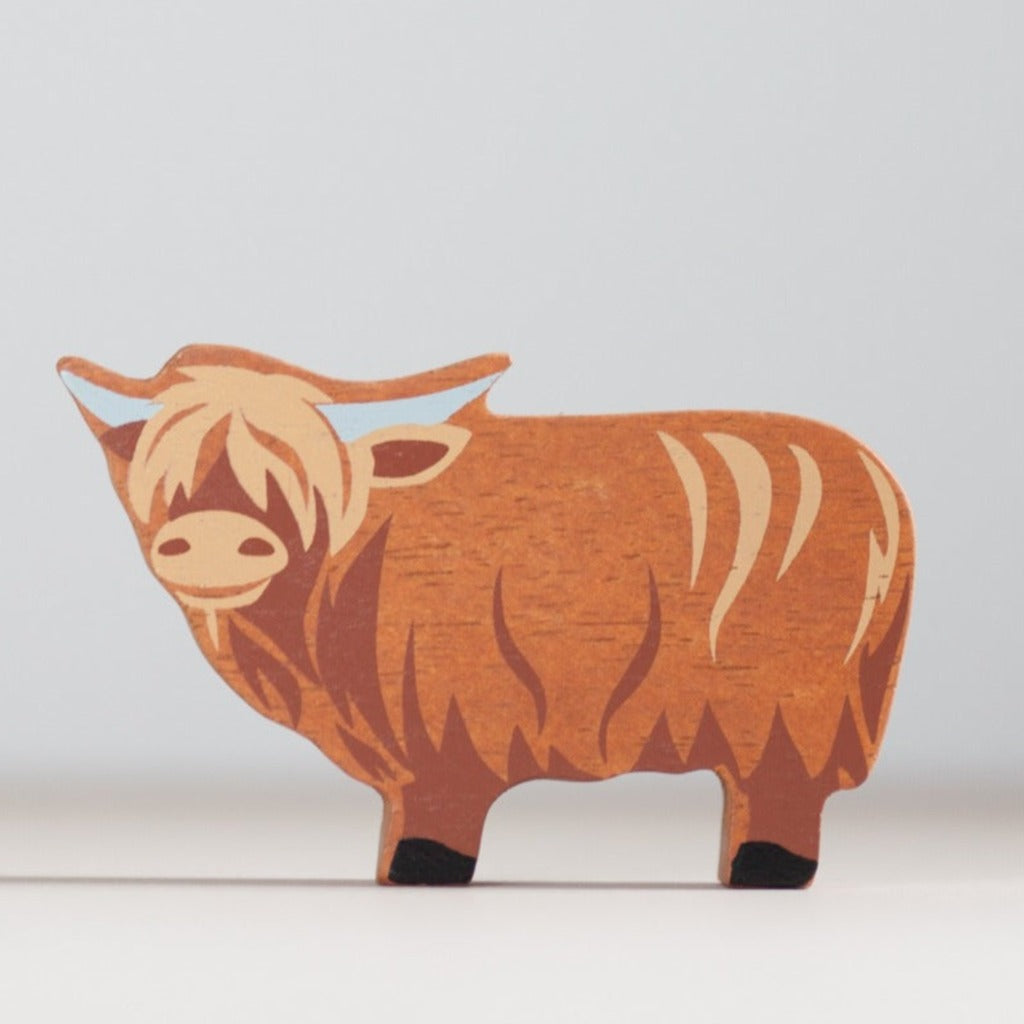Tender Leaf Farmyard Highland Cow | Wooden Toys | Farm Animals 