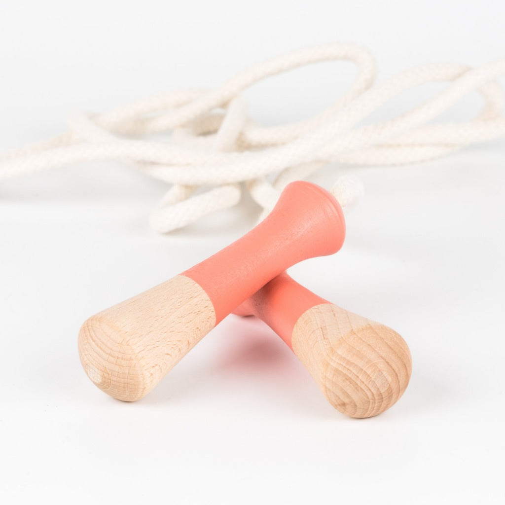 Me & Mine Wooden Skipping Rope - Coral