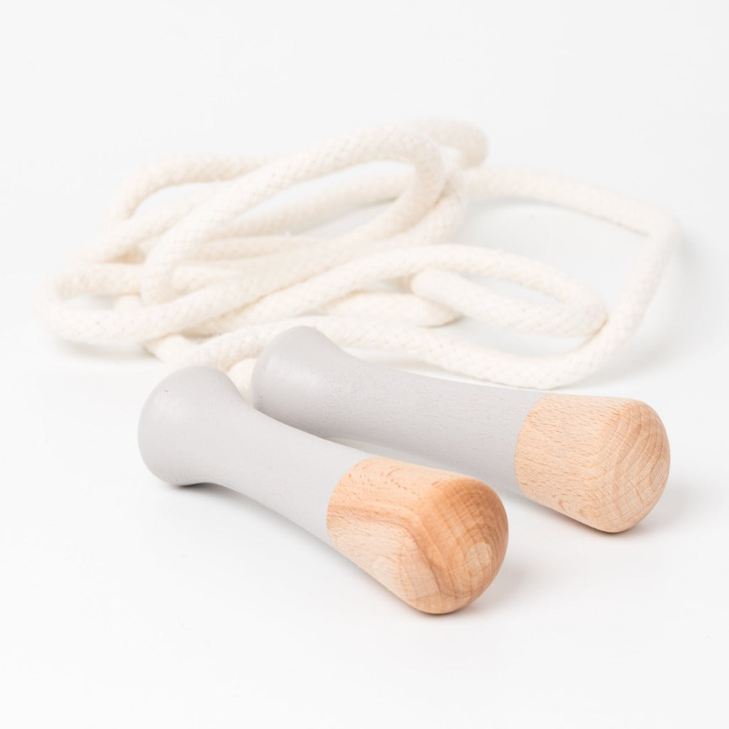 Me & Mine Wooden Skipping Rope - Grey