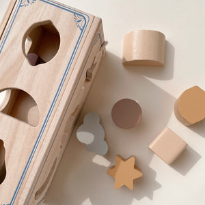 Konges Slojd Wooden Shape Sorter | Moon, Cloud & Star | Sustainable Eco Baby Toys