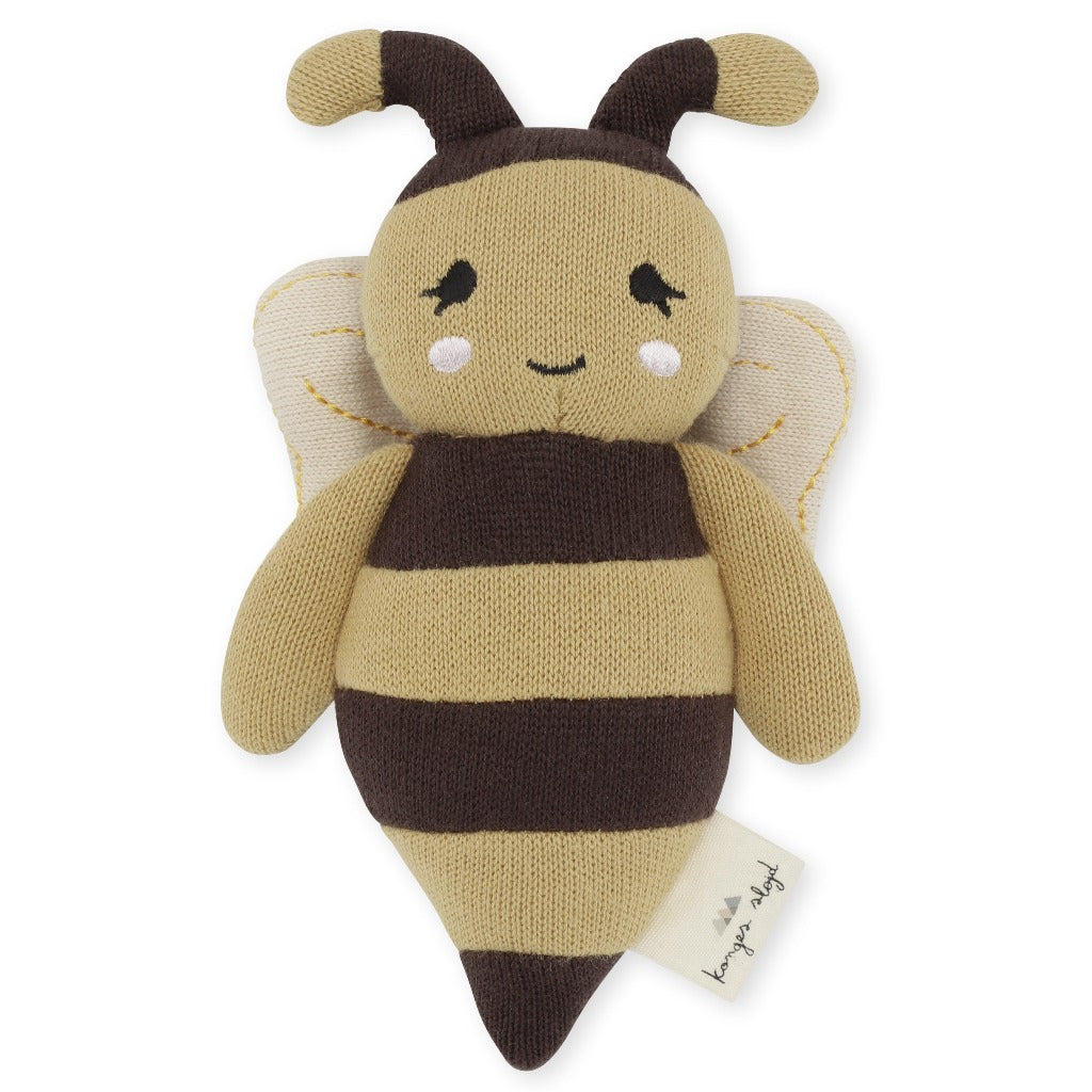 Konges Slojd | Organic Cotton Baby Rattle Mini Toy - Bee