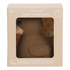 Boxed Hevea Kawan Mini Plastic Free Natural Rubber Duck in Choco Latte Colour
