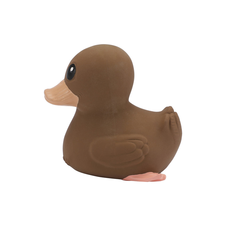 Hevea Kawan Mini Plastic Free Natural Rubber Duck in Choco Latte Colour