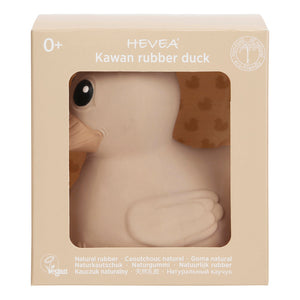 Boxed Hevea Kawan Natural Rubber Duck in a Sandy Nude Colour