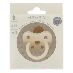 Hevea 0-3 months Orthodontic Plastic Free Natural Rubber Dummy in Milky White Colour in Packaging