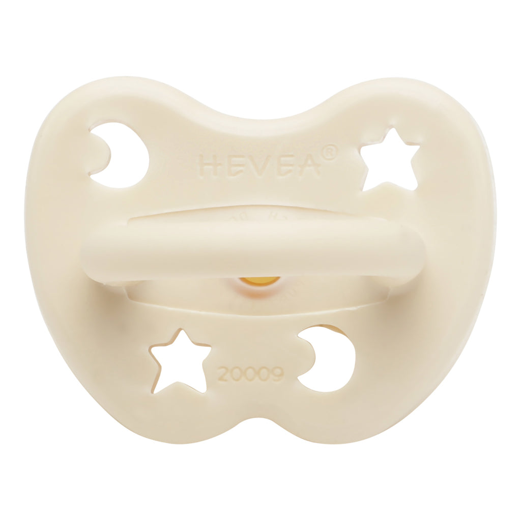 Hevea Newborn 0-3 month Natural Rubber Dummy Pacifier with a round teat in a Milky White Colour