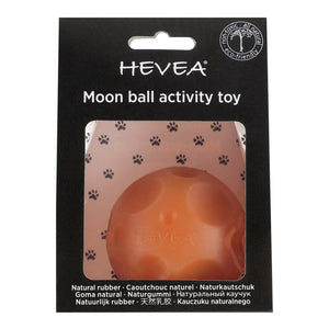 Hevea Natural Rubber Moon Activity Dog Toy Pastic free and sustainably made. Safe and free of chemicals