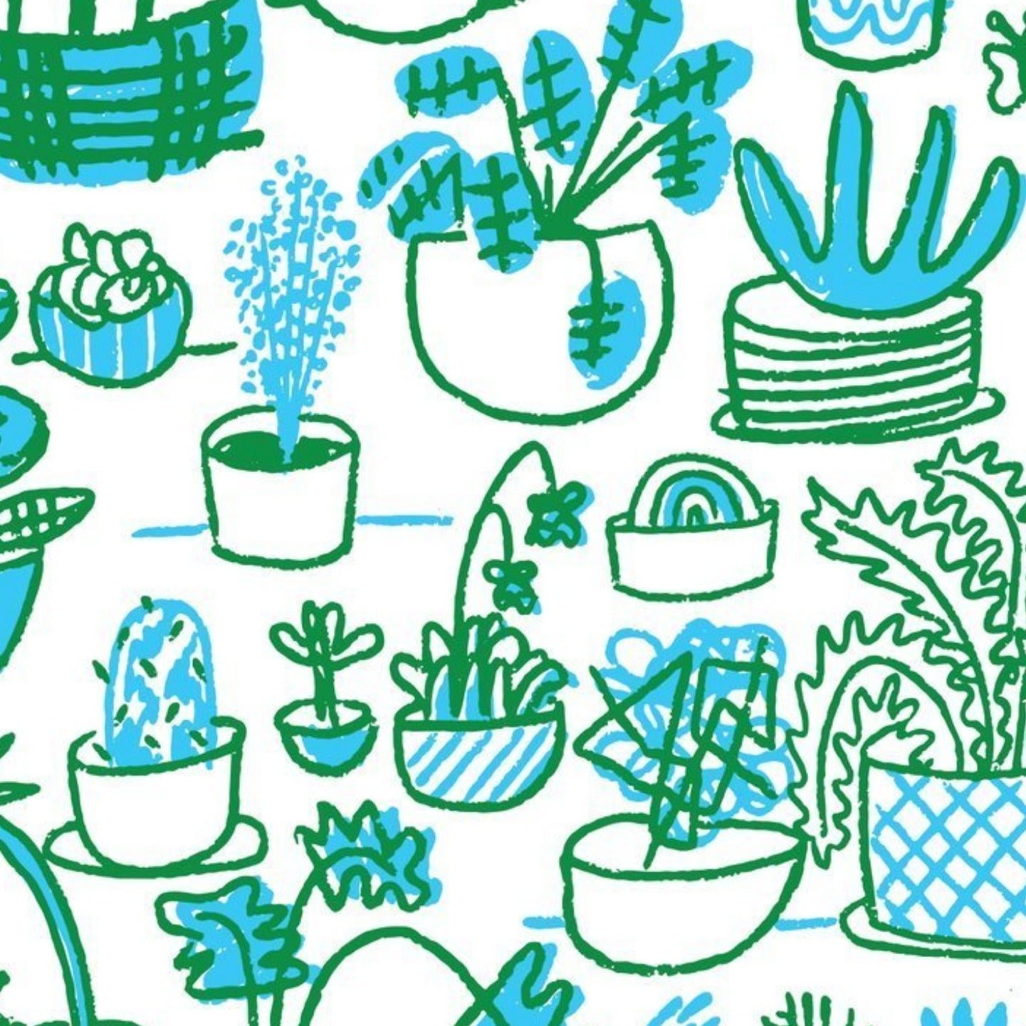 1973 House Plants Eco Recycled Gift Wrap Sheet