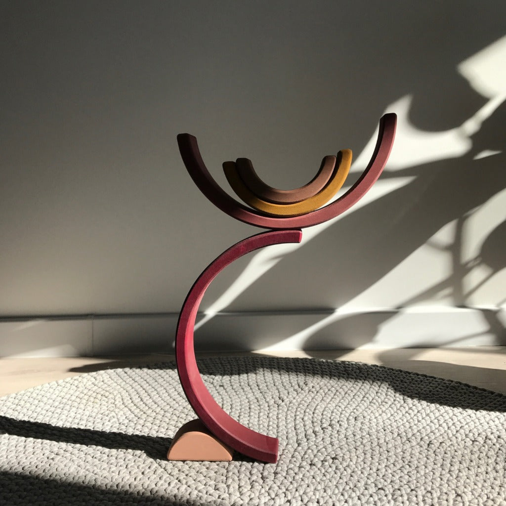 Sabo Concept | Wooden Rainbow Stacking Toy - Marsala
