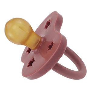 Hevea 3-36 month Round Teat Natural Rubber Dummy in Rosewood Pink