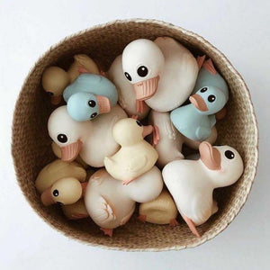 A Basket Full of Hevea Kawan Mini Natural Rubber Duck in an Assortment of Colours