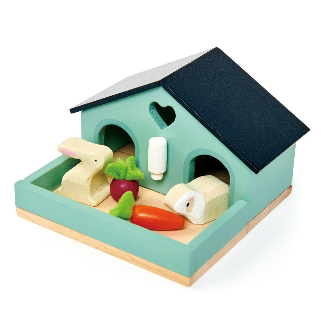 Tender Leaf Wooden toy Rabbit and Guinea Pig Hutch 